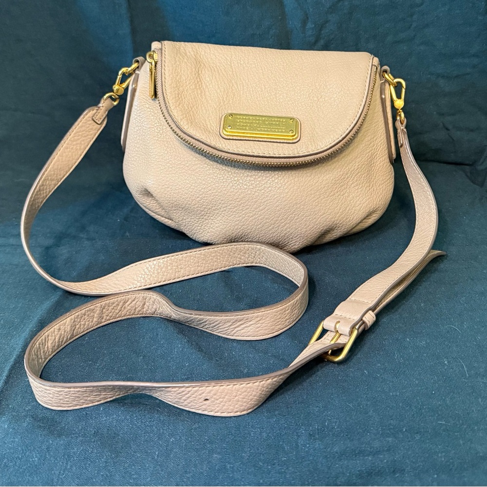 Marc by Marc Jacobs Pebbled Leather Crossbody in Blush Beige with Gold Hardware